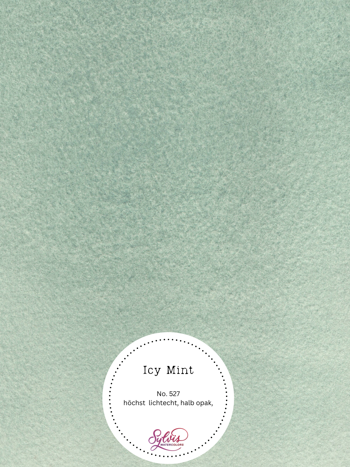 Farbprobe auf Aquarellpapier in Icy Mint