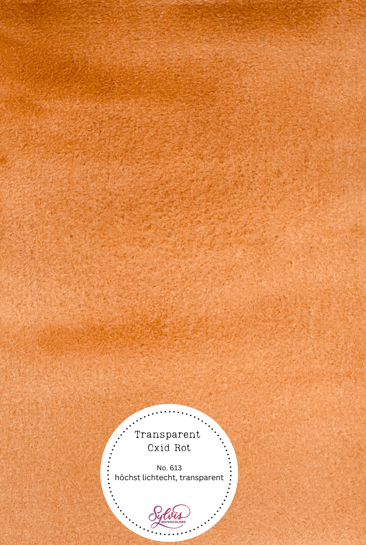 Farbswatch auf Aquarellpapier Transparent Oxid Rot