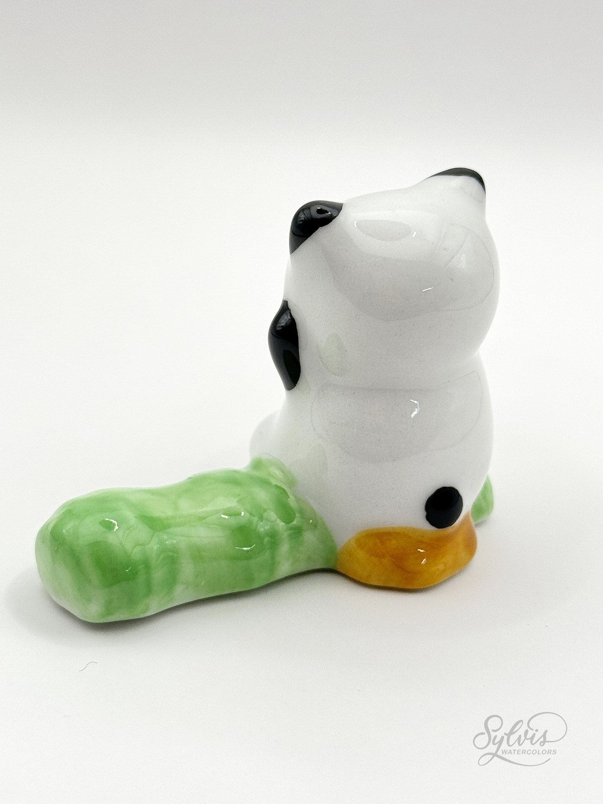 Porzellan Pinselablage Panda von hinten