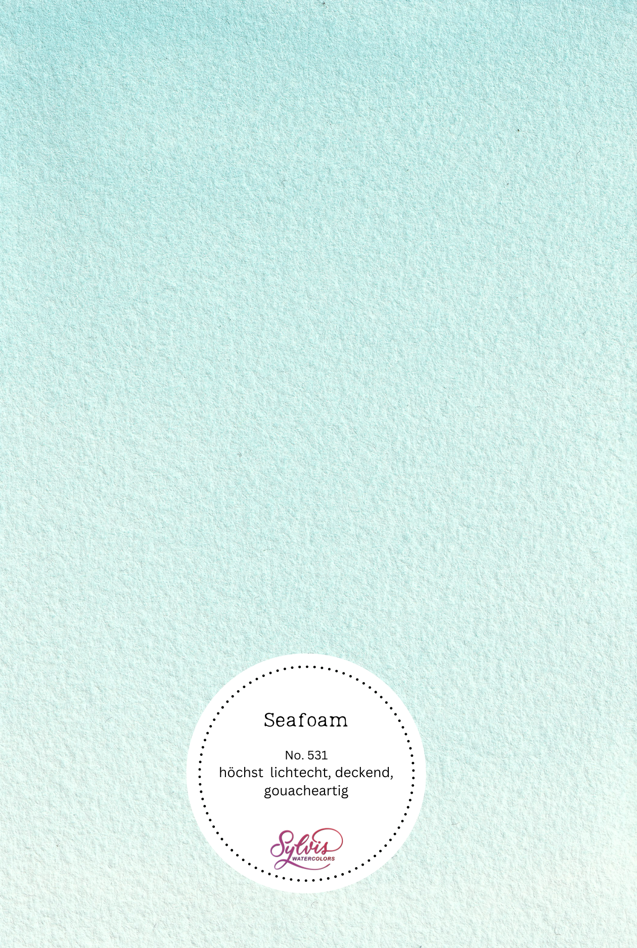 Farbswatch auf Aquarellpapier der Farbe Seafoam