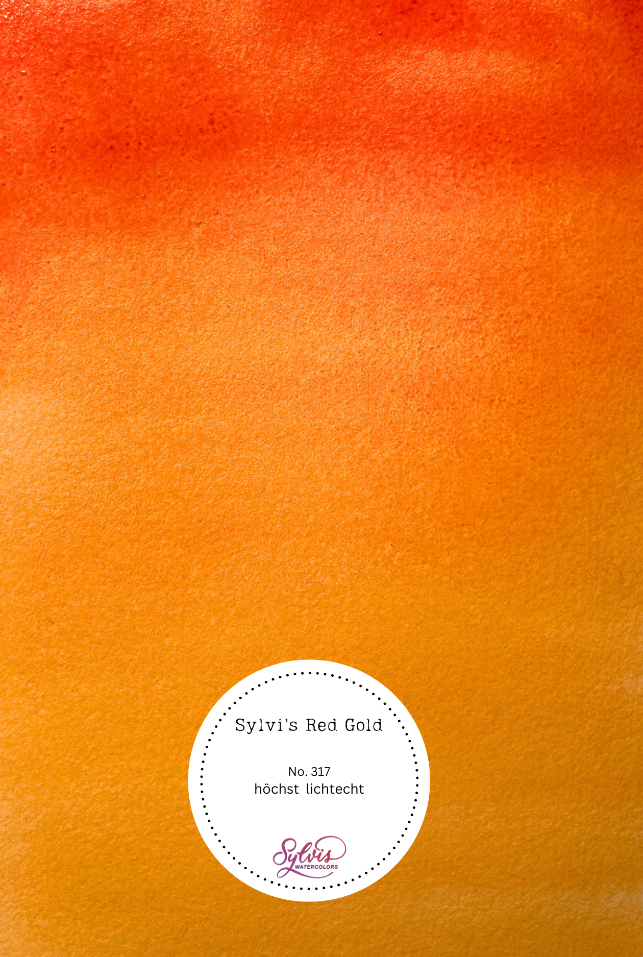 Farbswatch auf Aquarellpapier Sylvi's Red Gold