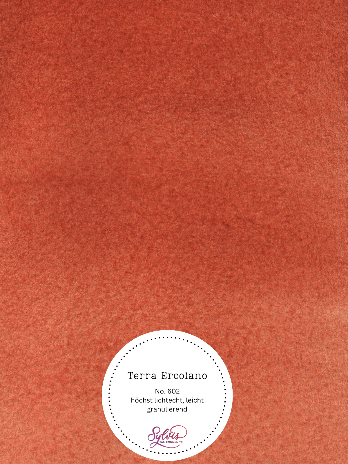 Farbkarte Terra Ercolano – handgemachte Aquarellfarbe auf Aquarellpapier, höchste Lichtechtheit