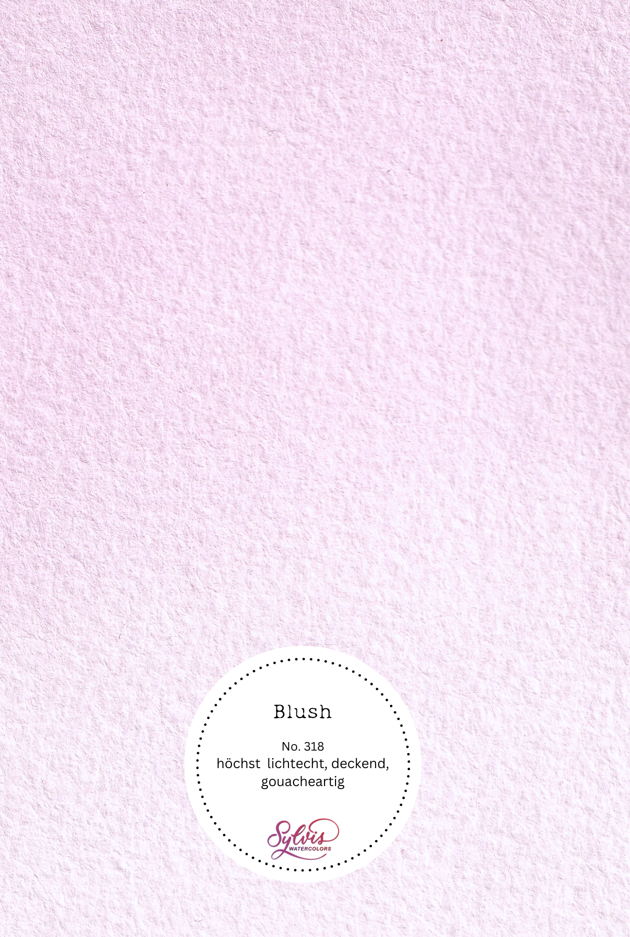 Farbswatch auf Aquarellpapier der Farbe Blush