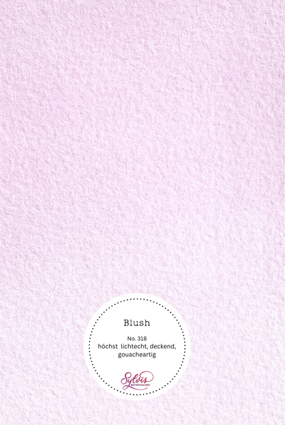 Farbswatch auf Aquarellpapier der Farbe Blush