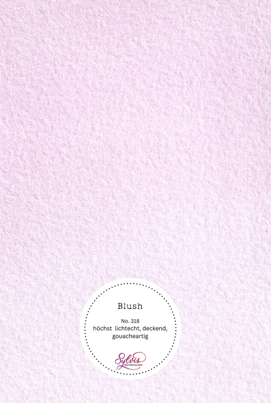Farbswatch auf Aquarellpapier der Farbe Blush