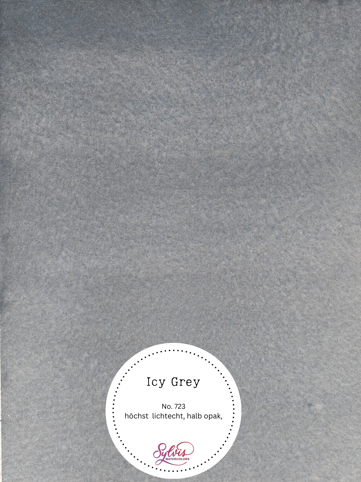 Farbprobe auf Aquarellpapier in Icy Grey