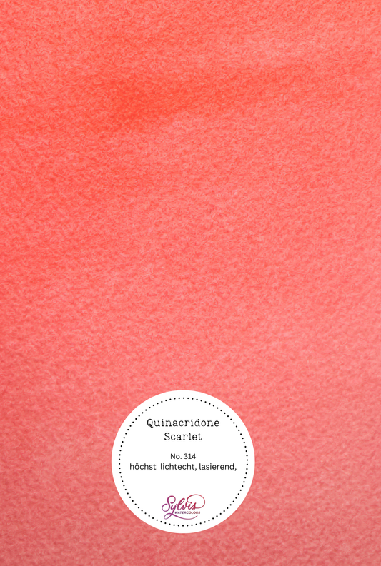 Farbprobe auf Aquarellpapier Chinarcridon Scarlet Quinacridone Scarlet
