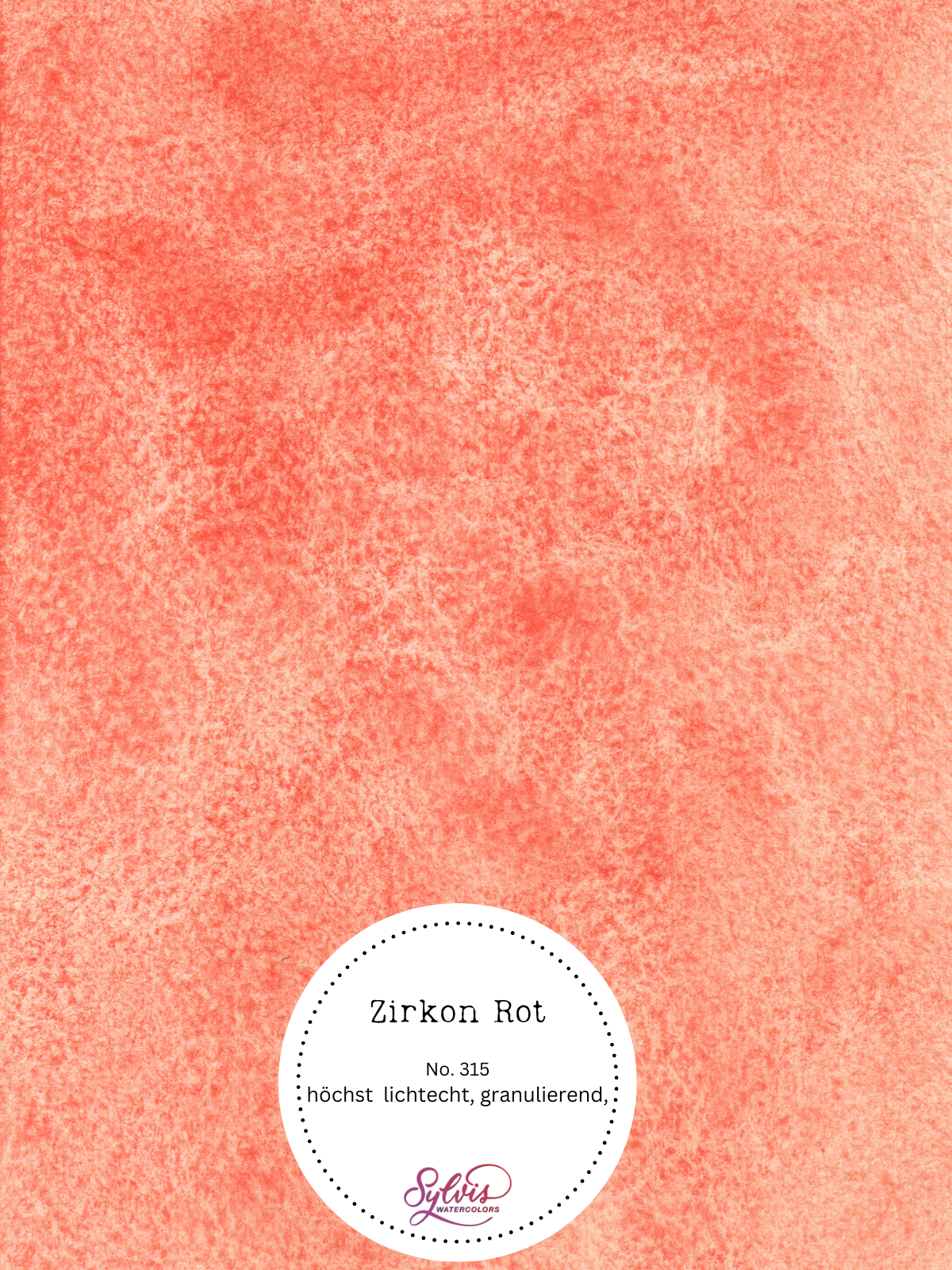 Farbprobe auf Aquarellpapier Zikonrot