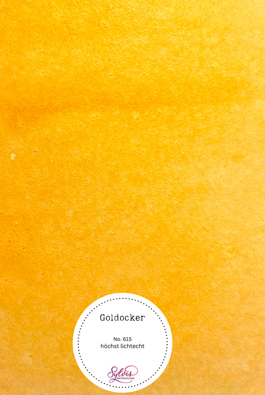 Farbswatch auf Aquarellpapier Goldocker