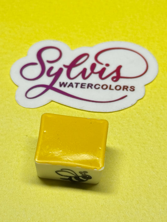 Handgemachte Aquarellfarbe Lemon Sorbet im halben Näpfchen – Künstlerqualität aus dem Hochsauerland