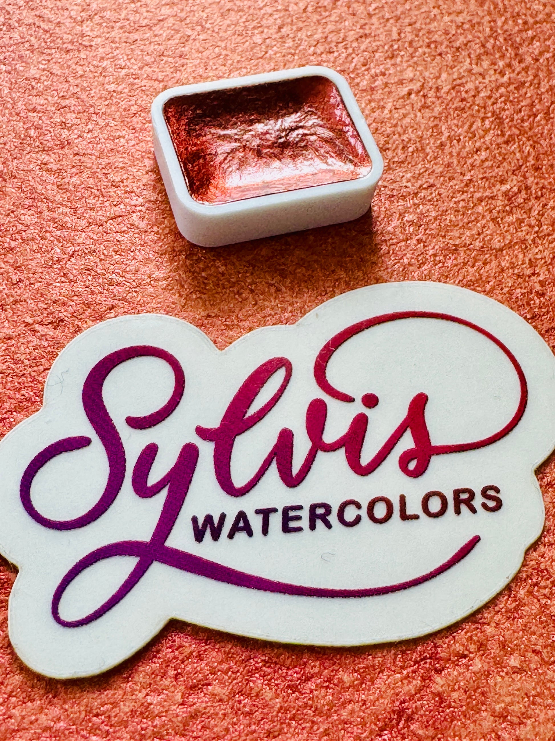 Handgemachte Aquarellfarbe Antique Rose im teilgefüllten, viertel Näpfchen – Künstlerqualität aus dem Hochsauerland