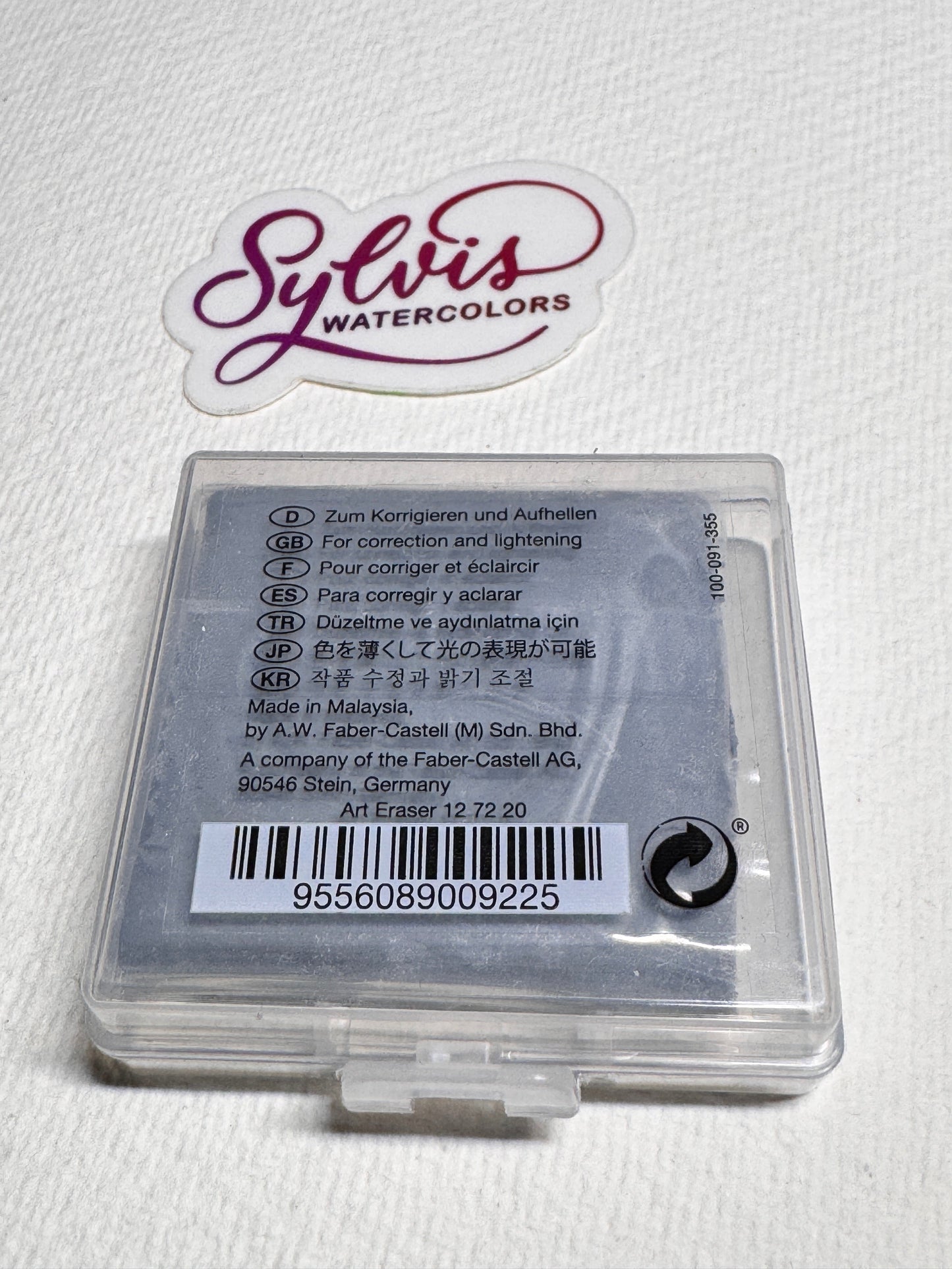 Faber-Castell Knetgummiradierer in Plastikbox, Farbe grau, Unterseite