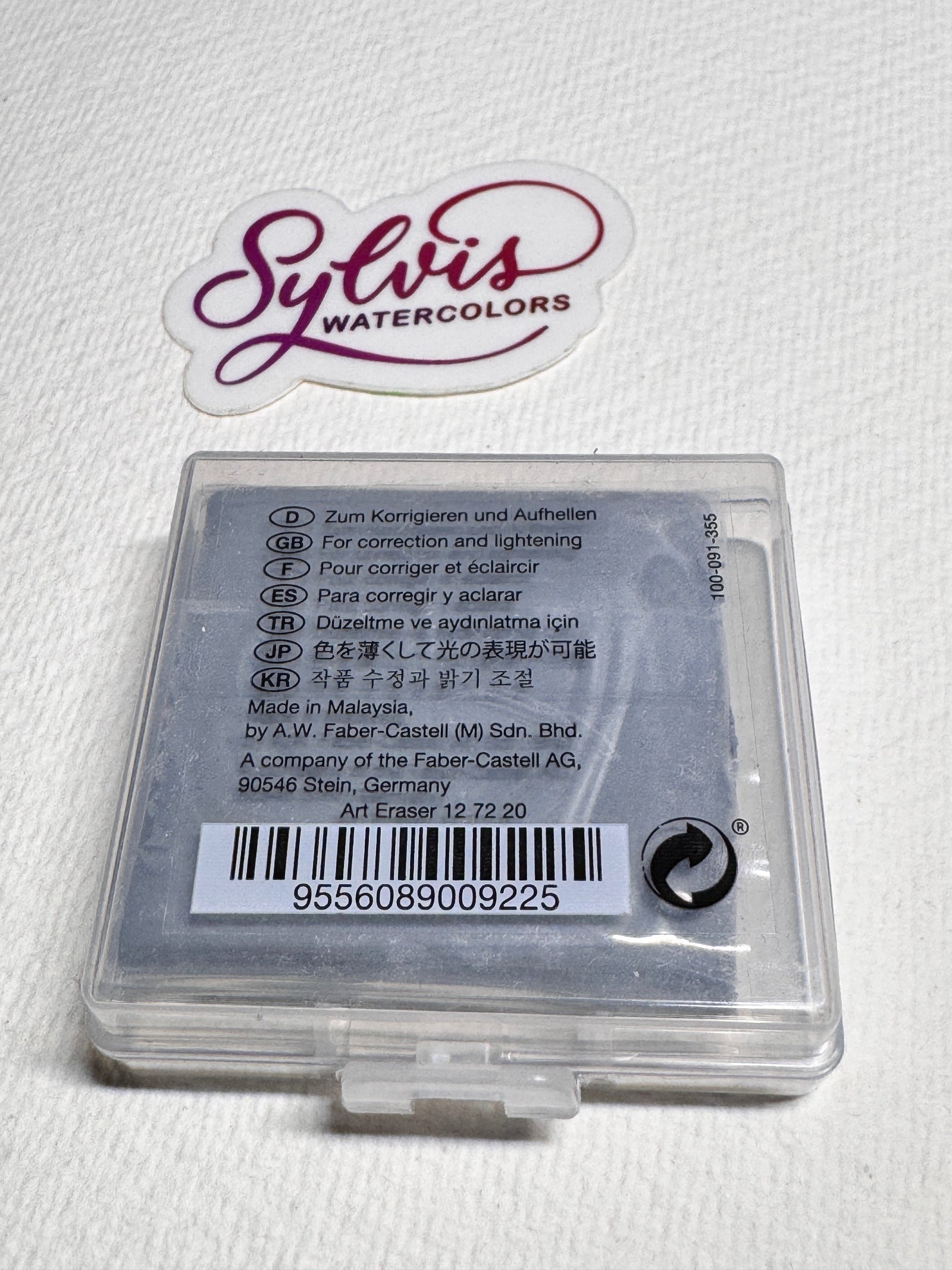 Faber-Castell Knetgummiradierer in Plastikbox, Farbe grau, Unterseite