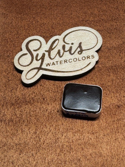 Aquarellfarbe Umbra Zypern im Viertel Näpfchen mit Holzlogo