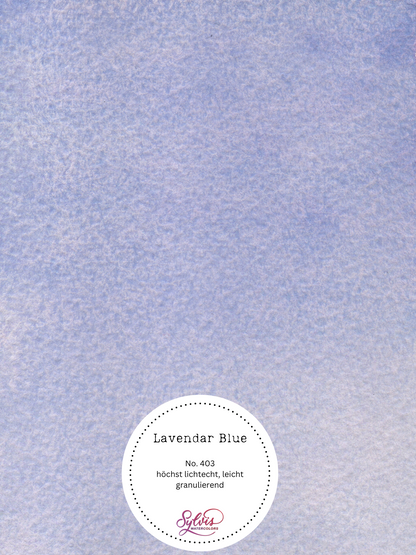 Farbkarte Lavendar Blue – handgemachte Aquarellfarbe auf Aquarellpapier, höchste Lichtechtheit