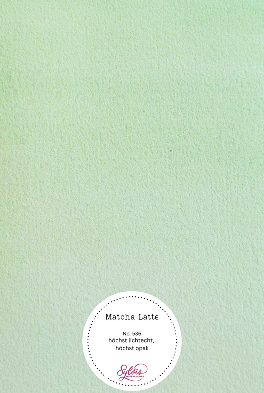 Farbswatch auf Aquarellpapier Matcha Latte