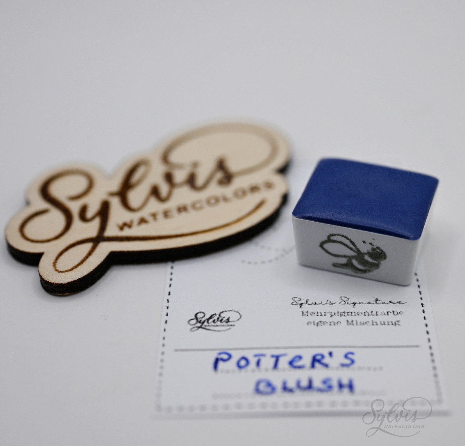 Handgemachte Aquarellfarbe Potter's Blush im halben Näpfchen – Künstlerqualität aus dem Hochsauerland
