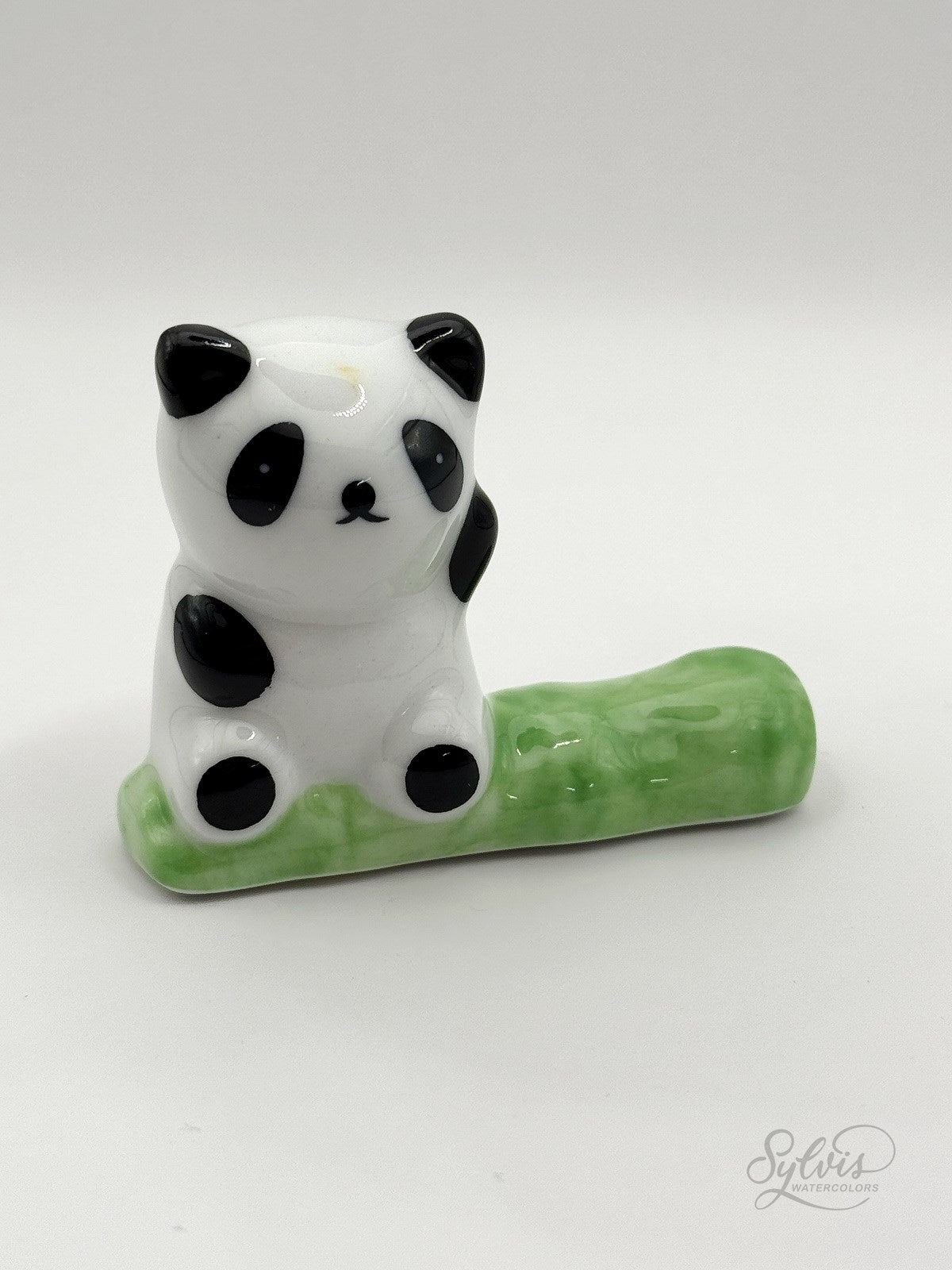 Porzellan Pinselablage Panda von vorn
