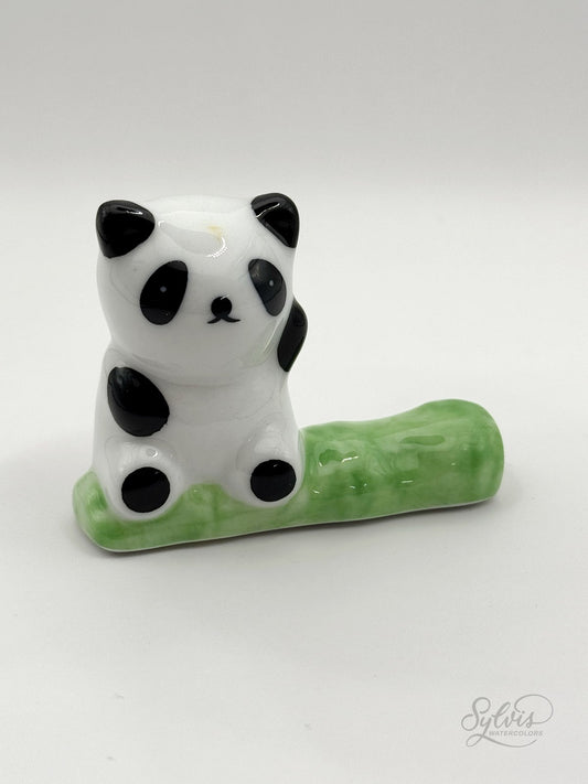 Porzellan Pinselablage Panda von vorn