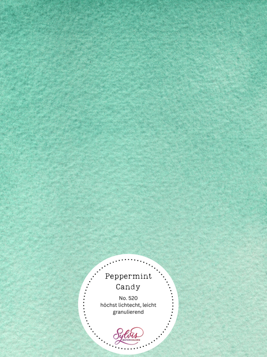 Farbkarte Peppermint Candy – handgemachte Aquarellfarbe auf Aquarellpapier, höchste Lichtechtheit
