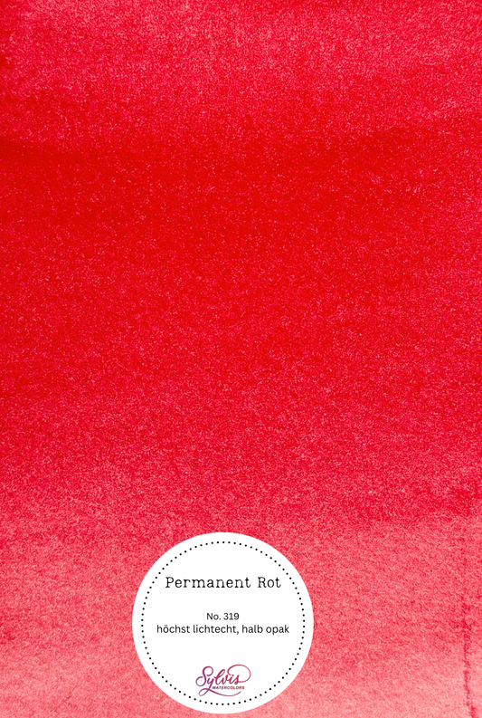 Farbswatch auf Aquarellpapier Permanent Rot