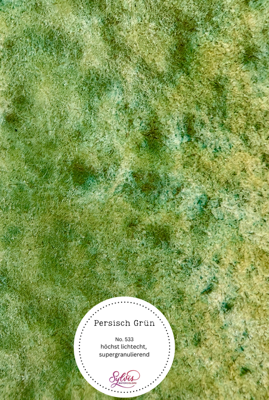 Farbswatch Persisch Grün auf Aquarellpapier