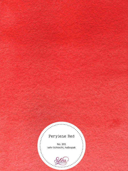 Farbkarte Perylene Red – handgemachte Aquarellfarbe auf Aquarellpapier, sehr hohe Lichtechtheit