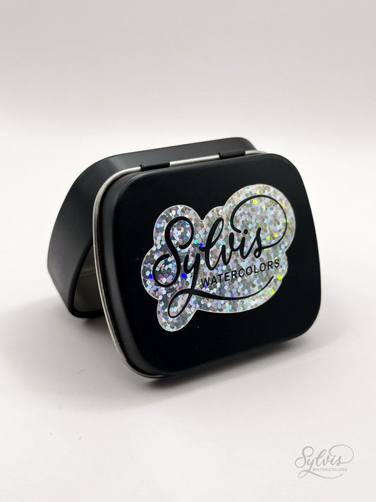 Dose "Schwarz mit Glitzerlogo" für 6 halbe Näpfchen