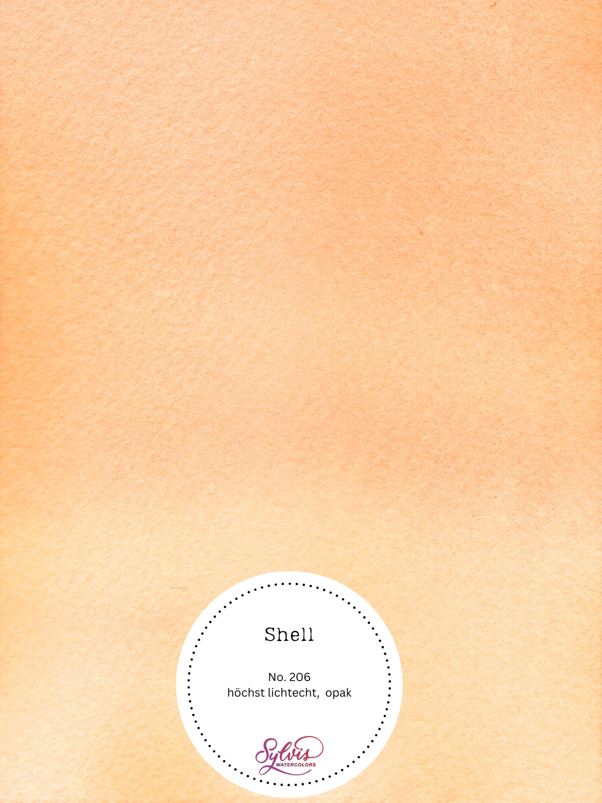 Farbkarte Shell – handgemachte Aquarellfarbe auf Aquarellpapier, höchste Lichtechtheit