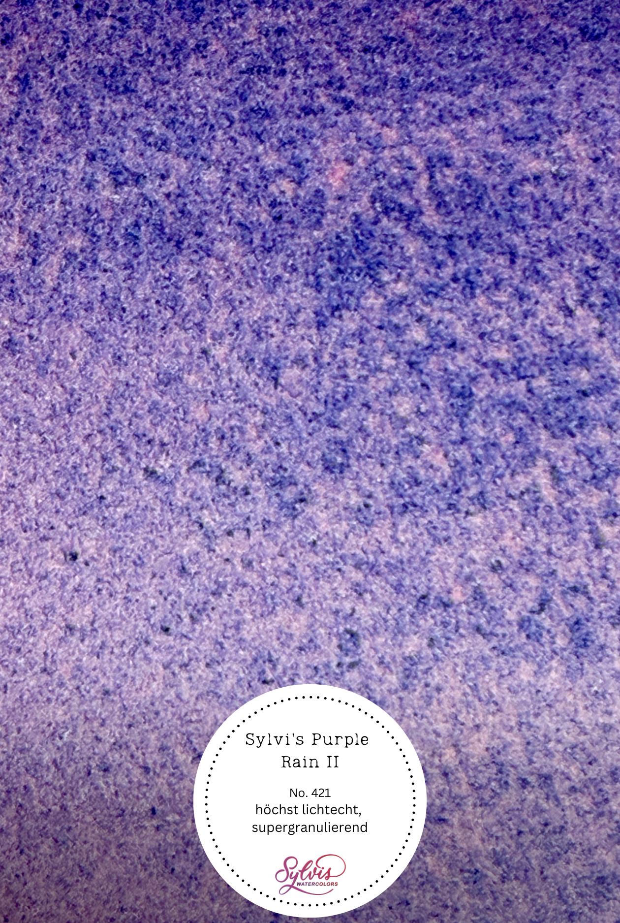 Farbswatch Sylvi's Purple Rain II auf Aquarellpapier