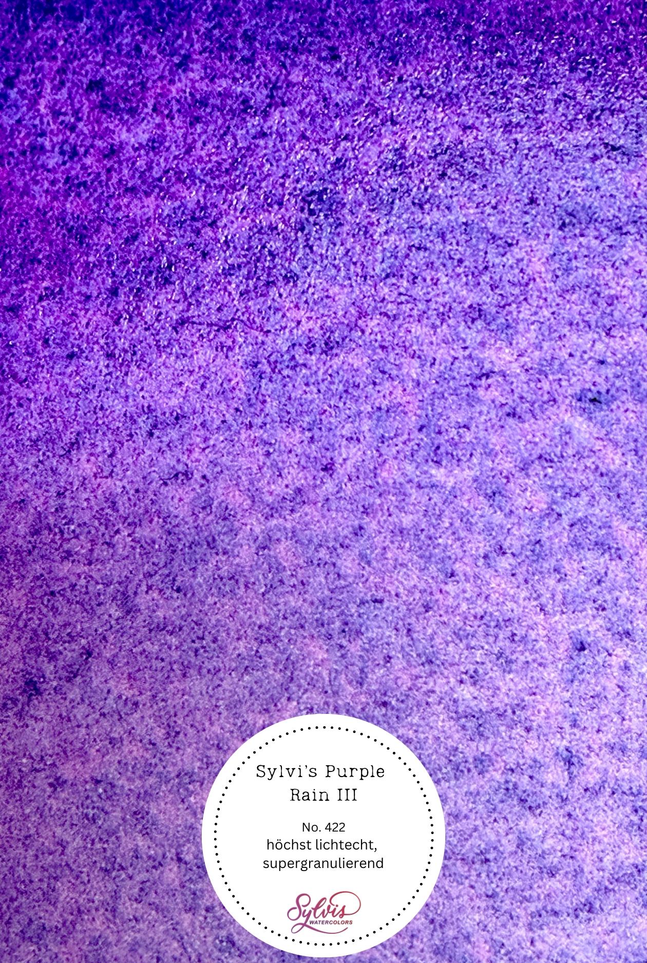 Farbswatch Sylvi's Purple Rain III auf Aqurellpapier