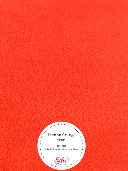 Farbkarte Techno Orange – handgemachte Aquarellfarbe auf Aquarellpapier, Neon, UV-aktiv