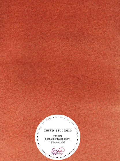 Farbkarte Terra Ercolano – handgemachte Aquarellfarbe auf Aquarellpapier, höchste Lichtechtheit