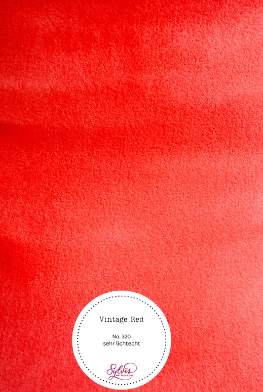 Farbswatch auf Aquarellpapier "Vintage Red"